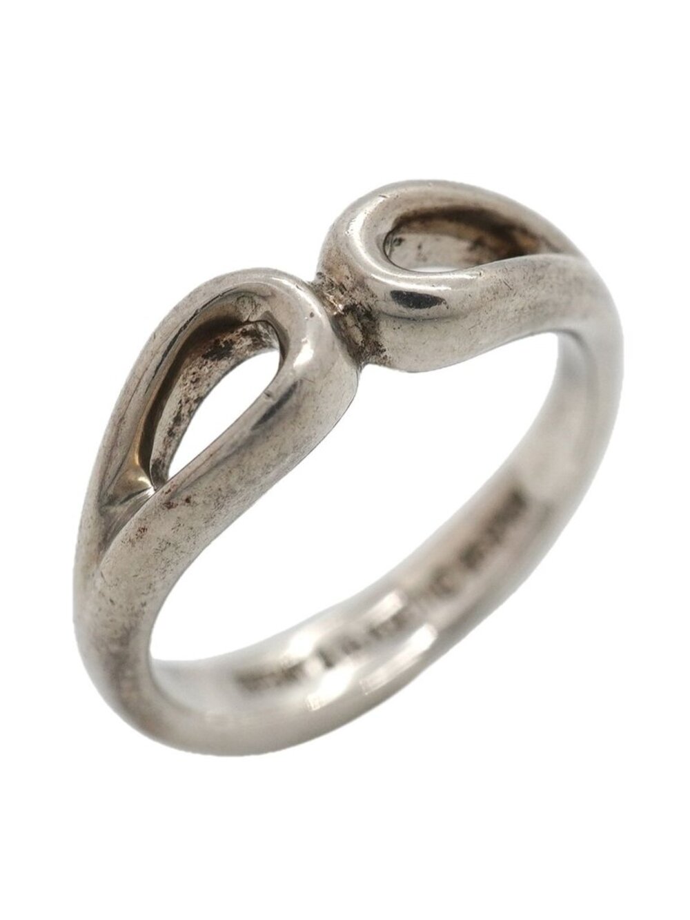 Tiffany & Co Ring Double Open Teardrop 925 Sterling Silver